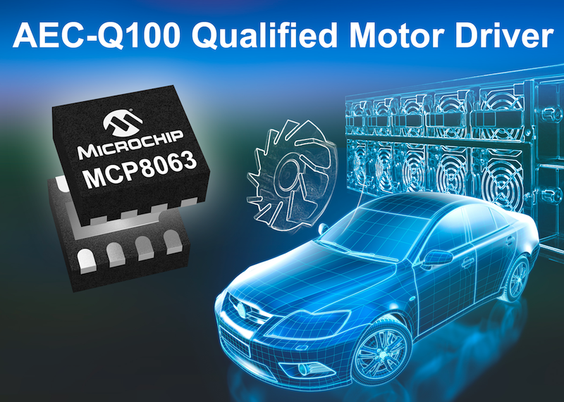 Microchip releases automotive AEC-Q100-qualified motor driver